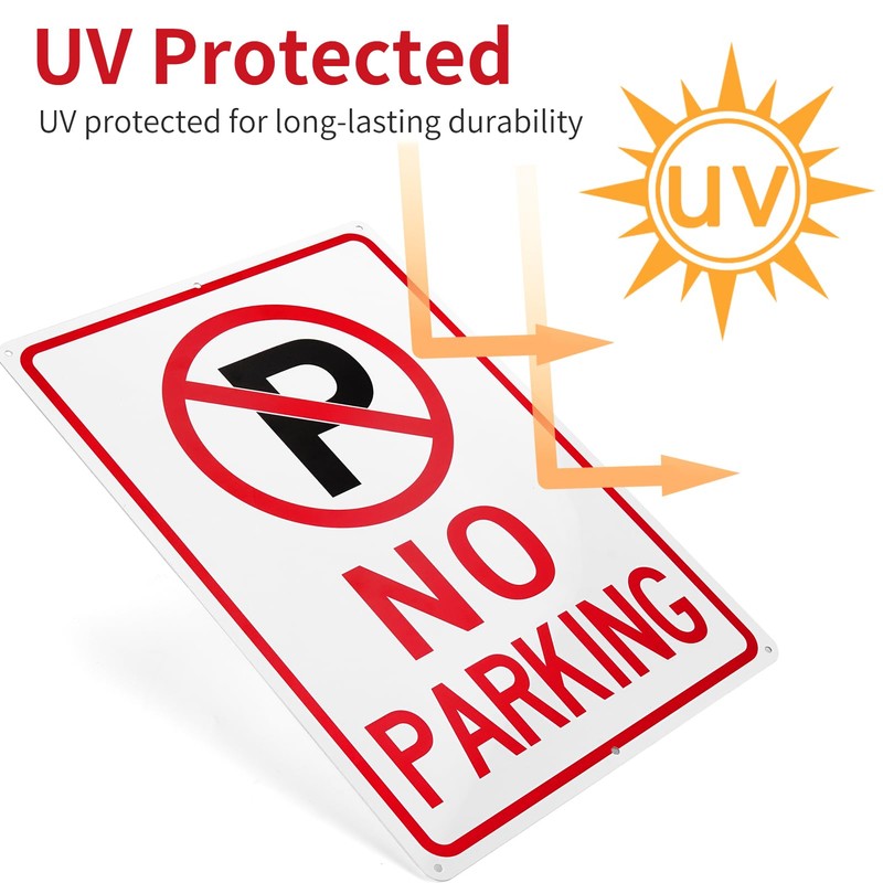 Decorniqu 4 Pack No Parking Signs 14"x10" UV Protected 40