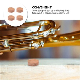 Woofer Tuba Key Pad Accessory Tuba Cork Pads Trumpet Water Key Spit Valve Cork Pad Set of 4 Tuba Replacement Parts Tuba Watergate Key Cork Cushion Tuba Replacement Pad