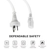 White PC IEC Power Cable 2m Ac 250V 10A Australian