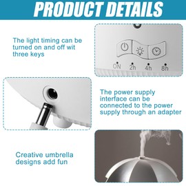 LEKEFETO Rotierender Regenwolken Luftbefeuchter mit 7-Farben LED - 300ml Regenschirm Luftbefeuchter Aromatherapie Diffusor mit Fernbedienung für Schlafzimmer und Wohnzimmer