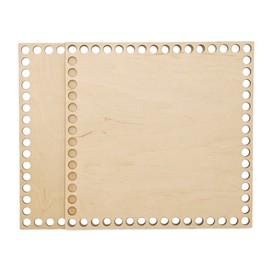 Wooden Bottom for Crochet Baskets, Kit with 2 Crochet Basket Wood Bases to Crochet with T-Shirt Yarn, Weaving Supplies and Home Decor Craft, Both Sqaure 7.8 in / 20 cm