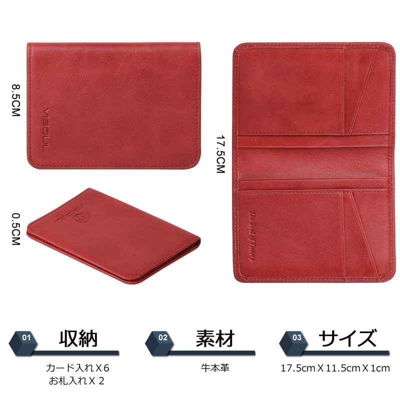Visoul® Mini Wallet, Folding, High-quality Genuine Italian Leather, Unisex, Stylish,