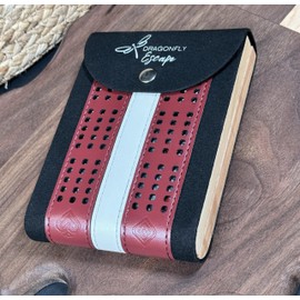 Dragonfly Escape Folding Travel Cribbage Game | Unique Lightweight Cribbage Board | Travel Cribbage Board | Portable Travel-Size Cribbage Set (Wine & White)