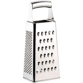 Rosenstein & Söhne Kitchen Grater, High Quality Square Grater Made of Stainless Steel With Extra Sharp Graters (Cucumber Slicer)