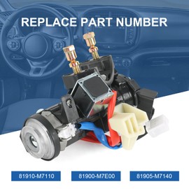 81910-M7110 Ignition Lock Switch Assembly Compatible with 2019-2021 KIA Forte 2021-2023 Seltos 2020-2022 Soul Ignition Lock Housing Cylinder Replace#81910M7110 81900-M7E00, 81905-M7140