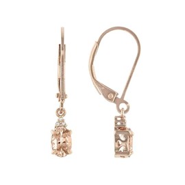 Elegant Peach Morganite Rose Gold Dangle Earrings for Women
