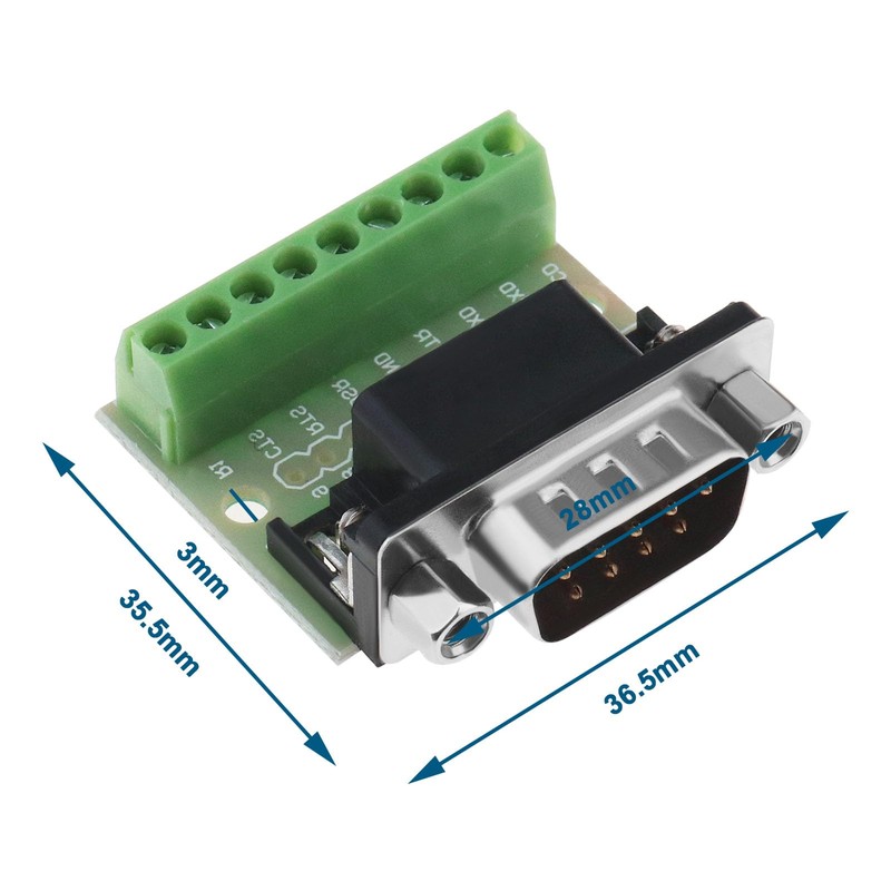 eMagTech 2 x DB9 Breakout Board 9 Pin 2 Row