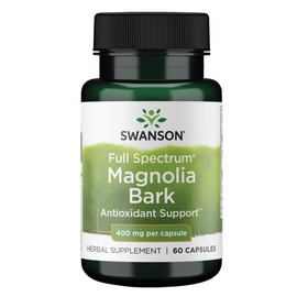 Swanson Magnolia Bark - Herbal Supplement Traditionally Used to Promote Nervous System & Digestive Health Support - May Promote Respiratory Health & Stress Support - (60 Capsules, 400mg Each)
