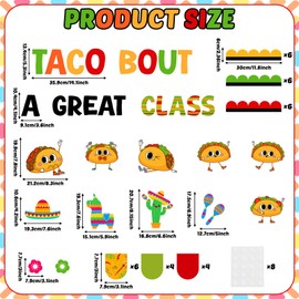 Taco Bout a Great Class Bulletin Board Set Mexican Fiesta De Mayo Classroom Decoration Back to School Mexico Themed Tacos Paper Cutouts for School Nursery Chalkboard Wall Door Decor Party Supplies