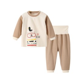 [Jaydyequ] Pajamas Baby Clothes, Girls Clothes, Abdominal Wraps, Girls, Boys, Spring and Autumn Clothes, Long Sleeve, Girls, Loungewear, Top and Bottom Set, Room Wear, Kids Gift, Braun