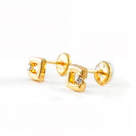 Monde Petit T1747P – Stud Earrings – Women and Children – Yellow Gold 18ct (750)
