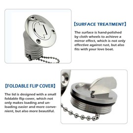 45 Degree Angle Marine Deck Filler Fill ，Stainless steel 316 Keyless Cap boat Hardware accessories Socket yacht W/ Rubber Gasket Fit for 1.5" /2” Diameter hose (Option: Gas, 2" /50mm)