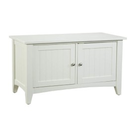 Shaker Cottage Storage Bench/Cabinet with 2 Doors, Ivory
