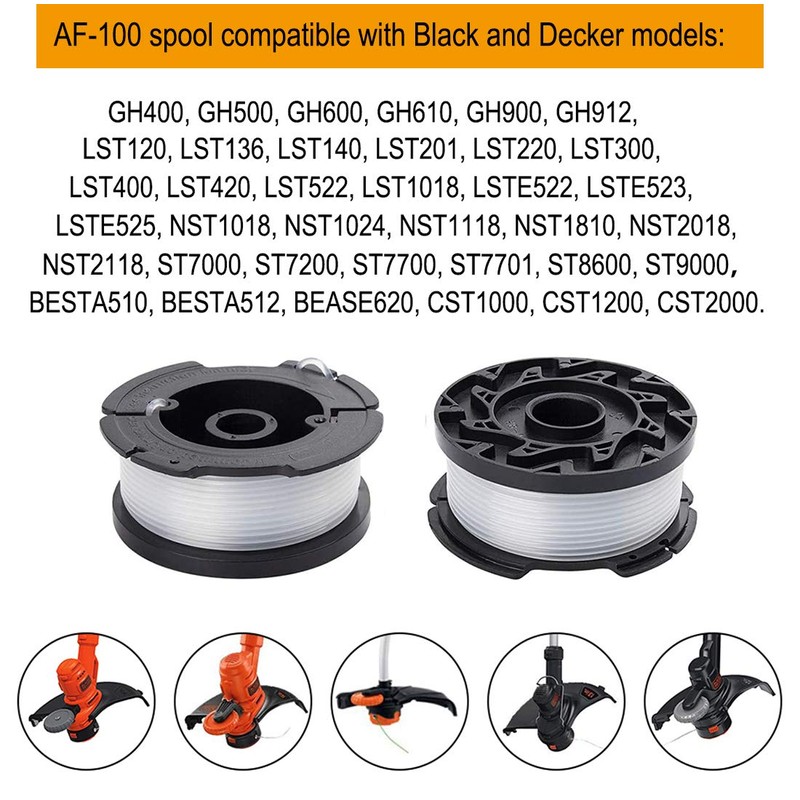 AF-100 String Trimmer Spool Replacement for Black and Decker AF-100