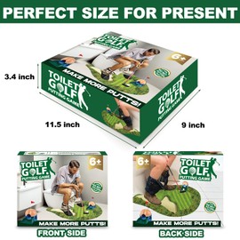 Prank Gift Box, Toilet Golf Game Gag Gift Empty Box, Wrap Your Real Present in a Convincing and Funny Fake Gift Box, Hilarious White Elephant Gifts for Golfer, Husband, Dad, Brother and Boyfriend