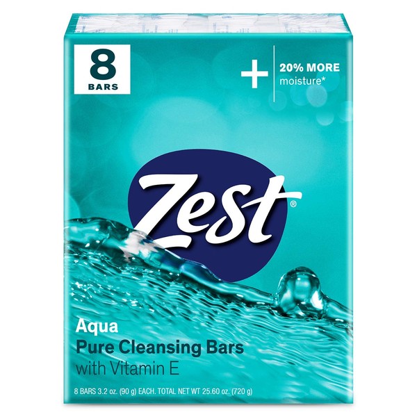 Zest Bar Bath Soap - Aqua, 8 Bar, 4 Fl