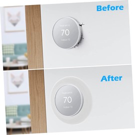WOONEKY 2pcs Thermostat Backplate Trim Kit Wall Plate Compatible Nest Thermostat Stylish Design for Modern Homes Easy Installation White