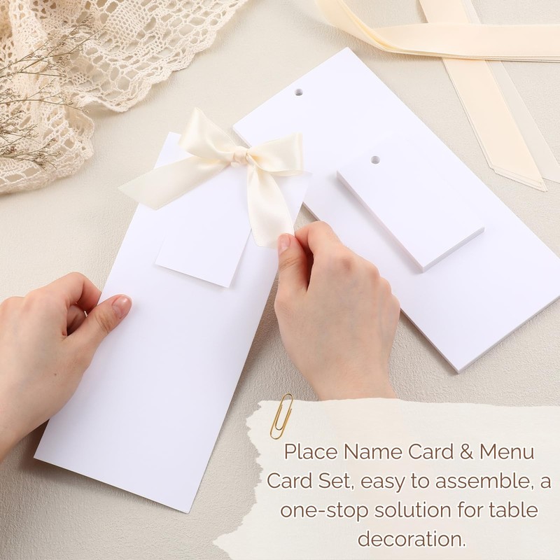Humyoun 50 Sets 76lb Wedding Menu Cards 4 x 9''