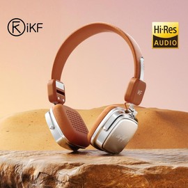 iKF Over-ear Design Wireless Headphone, HiFi Sound Quality BT Headset, Noise Cancelling Headphone for Sport & Gaming, Compatible with Phone Tablet, Headphones - Color: Brown, Specification: 1PC