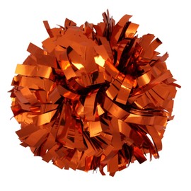 Metallic Cheerleader Cheerleading Pom Poms 6 inch 1 Pair 2 Pieces (Orange)