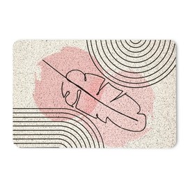 YeiHe Boho Pink Door Mat - Modern Boho Welcome Mat, 17x30 Inches Indoor/Outdoor