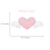 JOSON Heart-Shaped Angel Wings Car Headrest Set, 2-Piece, Soft Cushion,