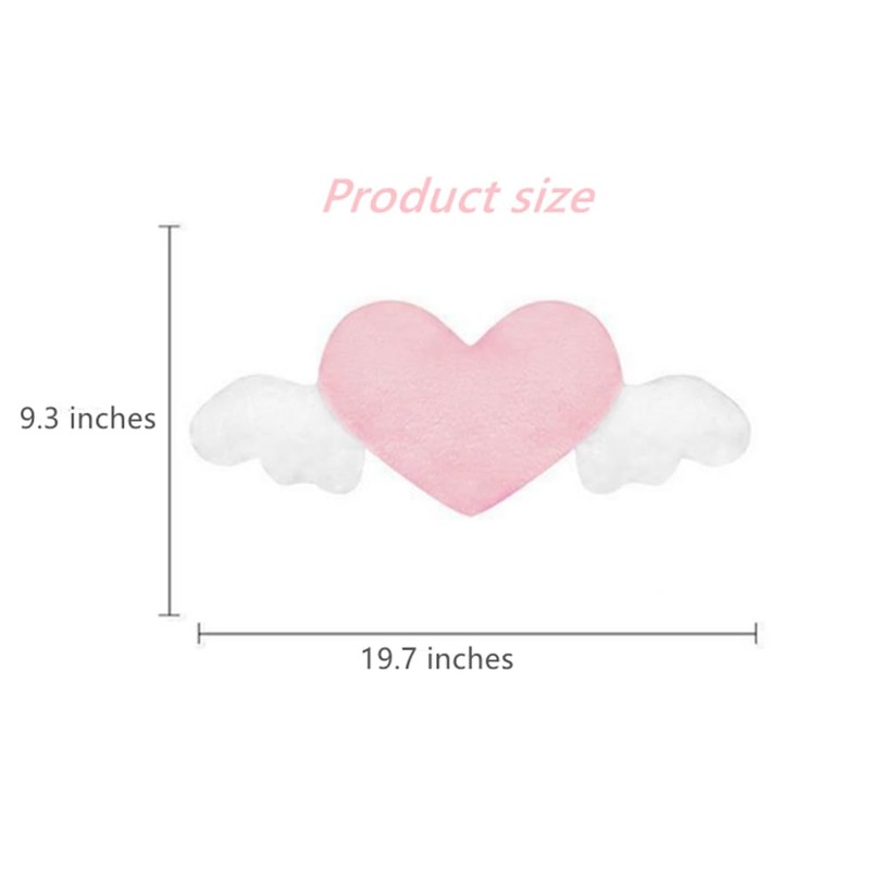JOSON Heart-Shaped Angel Wings Car Headrest Set, 2-Piece, Soft Cushion,