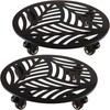 2 Packs Metal Plant Caddy with Wheels 13” Heavy-duty Wrought
