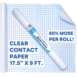 Clear Contact Paper 17.5 in x 9 ft - Clear Contact Paper Peel and Stick, Book Cover Protector for Crafts, Self Adhesive for Books and Textbook Covers - Enday