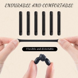 Frienda 12 Pairs Glasses Ear Cushion Silicone Eyeglass Ears Grip Anti Slip Glass Ear Hook Temple Tip Grippers (Black)