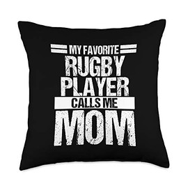 My Favorite Rugby Player Calls Me Mom Pillows My Favorite Rugby Player Calls Me Mom Mothers Day Gift Throw Pillow, 18x18, Multicolor