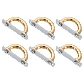 sourcing map 6 Pcs Arch Bridge Buckle, Metal D-Ring Connector Buckles Shackle 26x14x4mm for Bag Hanger Purse Strap DIY Craft, Light Gold