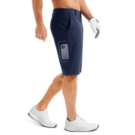 MAGCOMSEN Golf Shorts Men 11 Inch Lightweight Stretch Work Short with 4 Pockets for Casual Dress Travel Navy 40