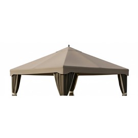 Garden Winds Reinforced RipLock 350 Replacement Canopy Top Cover Compatible with Garden Treasures 10' x 12' Gazebo Models S-1210GZ, S-1210GZN - Nutmeg