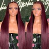 WKIPYCPK Synthetic Lace Front Wigs 99j Burgundy Color Long Straight
