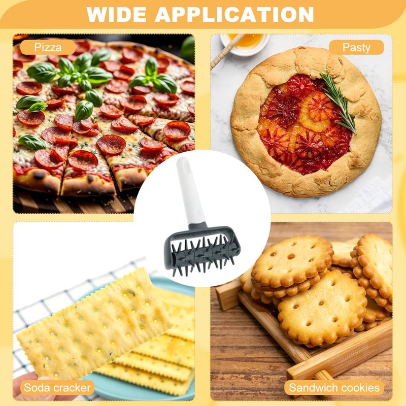 Pizza Dough Docker, Plastic Pizza Roller Spikes Prevents Air Bubbles