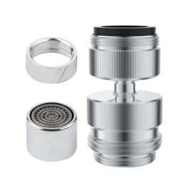 Hibbent Faucet to Garden Hose Adapter Kit, Sink Hose Attachment Faucet Adapter to Garden Hose 360-degree Swivel with Removable Faucet Aerator Garden Hose Sink Adapter - Chrome Finished
