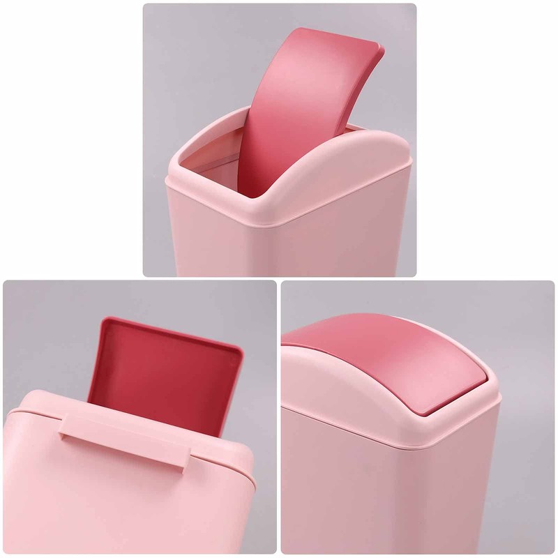 Ggbin 16 L Plastic Trash Cans with Swing Lid, Garbage