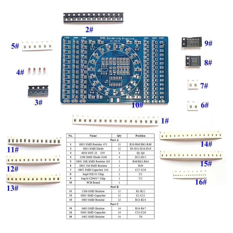 ISolderStore Soldering Practice Kit 4 Kits SMD SMT Kit DIY
