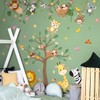 iMagitek Large Jungle Animals Tree Wall Decals Safari Animals Climbing