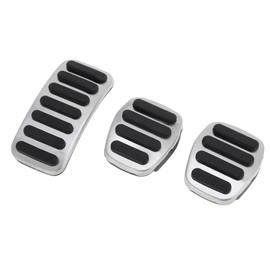 Hihaha 1 Set Manual Footrest Pedals Cover Footrest Pedal Pads Foot Rest Dead Pedal Pad Cover for Volvo S40 2008-2016 Stainless Steel Silver Tone