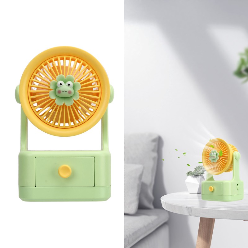 Desk Fan USB Charging Adjustable Angle Cute Portable Multifunction Air