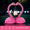 yiilead 25 cm Heart-Shaped Flamingo Decoration, Solar Flamingo Garden Figures,