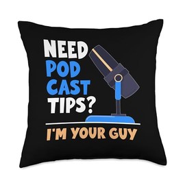 Podcast Microphone Travel Set Podcasting Lover Podcaster Throw Pillow