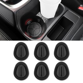 6Pcs Latest Car Cup Holder Insert/Holder Position Limiter, Car Must Haves Cup Holder Inserts, Anti Shake Silicone Car Coasters Bottle Stabilizers with Self-Adhesive for Car Truck SUV (Black, 6PCS)