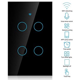 Apagador WiFi Inteligente de Pantalla Táctil, Control de Voz, Luz de Pared, Círculo Único para el Hogar, Compatible Con Alexa/Google Home