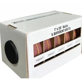 Emery Cloth Roll, Abrasive Sandpaper Roll with Dispenser, Sandpaper Assortment for Wood Furniture Metal Automotive (6Meters) (6roll-6M)