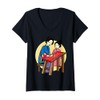 Womens Cartoon Characters Crafting Together For Kids V-Neck T-Shirt