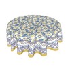 Yellow and Blue Floral Tablecloth Round 60 Inch Farmhouse Boho
