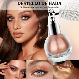 Brillo Corporal, Glitter para Cara, Diseño de Cabezal Rociador, Textura en Polvo Fino, una Aplicación Rápida y Uniforme, Ideal para el Uso Diario, el Uso en Fiestas, el Uso en Citas (Bronce)